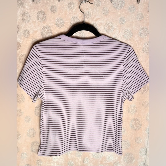 Lululemon Striped Tee Purple Size 4 - Picture 3 of 7